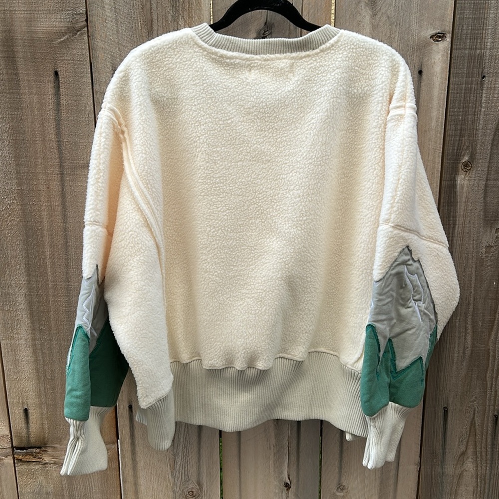 Tricia Fix Free People Cozy Camden Mountain Scene Sweatshirt size XS - Picture 7 of 8
